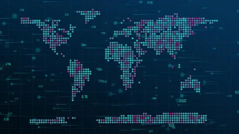 Digital World Visual Connection Network Video Animated Background Stock Footage 338155689