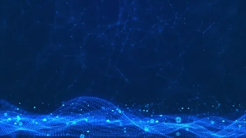 Digital world waves connection Connecting points lines. Polygonal geometric Stock Footage 333793002