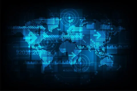 Digital world-wide data network. Stock Illustration