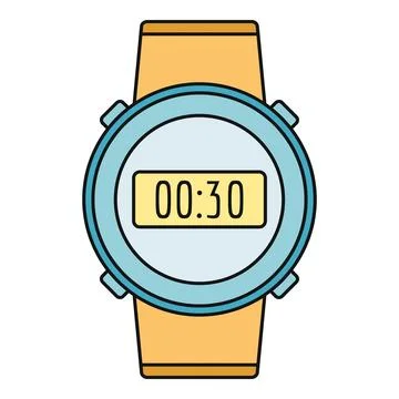 Digital wristwatch displaying time countdown icon vector Stock Illustration