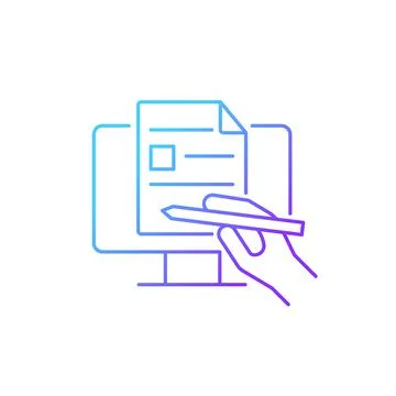 Digital writing gradient linear vector icon Illustrazione stock