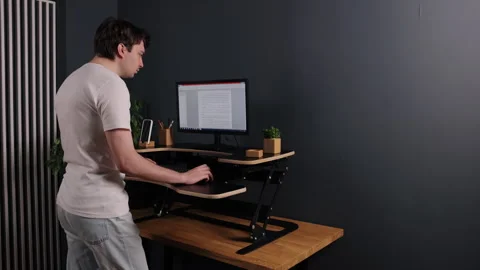 Digital writing, typing document, man desk Stock Footage 346176911
