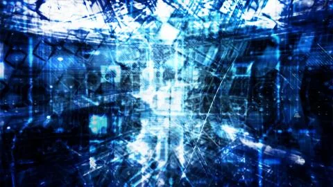 Digital X-Ray Colored Connected Data Stream Flowing Stock Illustration