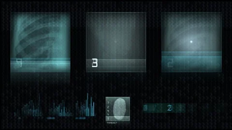 Digital X Ray Display With Numbers and Data Visualization Stock Footage 300164452