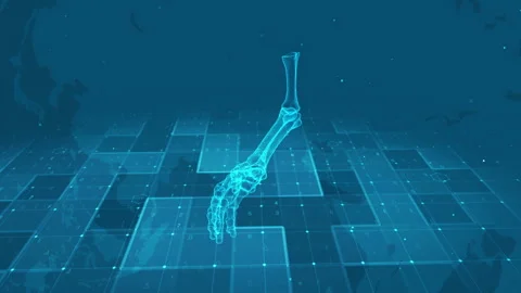 Digital X-ray Visualization of Human Forearm and Hand Bones on Futuristic M.. 库存影片 339125185