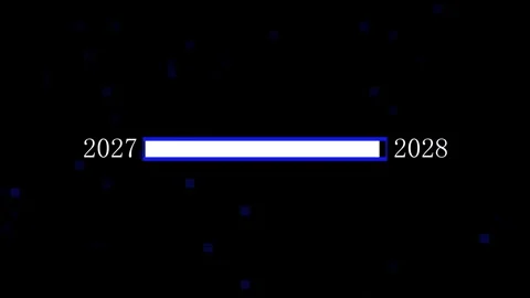 Digital year transition loading with pixel background. Digital year transit.. Stock Footage 337816466
