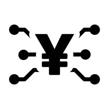 Digital Yen currency icon vector symbol for digital transactions for asset Stock Illustration