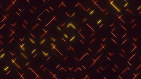 Digital zigzag vibrant yellow and orange lines pattern Stock Footage 285696540