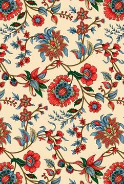 Digital,And,Textile,Design,Border,And,Motif Stock-Illustration