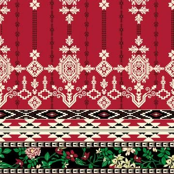 Digital,And,Textile,Design,Pattern Stock Illustration