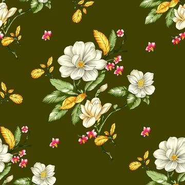 Digital,Design,Textile,Seamless,Floral,All,Over,Patterns. Stock Illustration