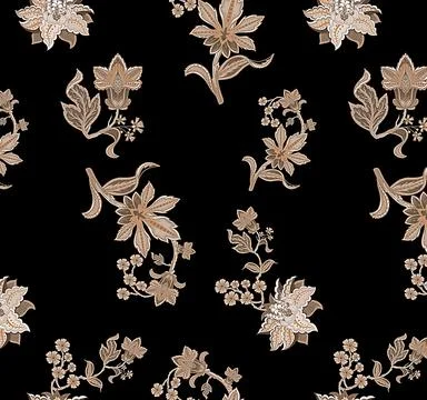 Digital,Floral,Allover,Design,Pattern,Seamless,Textile,Professional,Work 库存插图