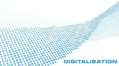 Digitalisation. Binary digital stream. Vector graphics 库存插图