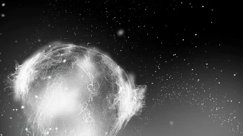 Digitalization Abstraction Waving Backdrop Blue Blurred Animated of Particle and Stock Footage 129070676