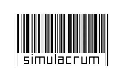 Digitalization concept. Barcode of black horizontal lines with inscription si Stock Illustration