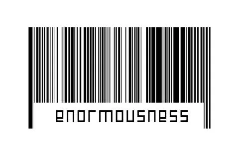 Digitalization concept. Barcode of black horizontal lines with inscription en Stock Illustration