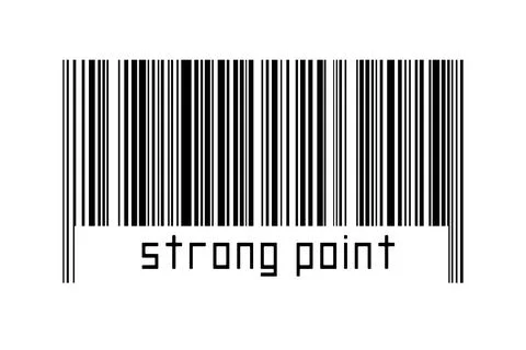 Digitalization concept. Barcode of black horizontal lines with inscription st Stock Illustration