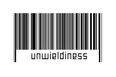 Digitalization concept. Barcode of black horizontal lines with inscription un 스톡 일러스트