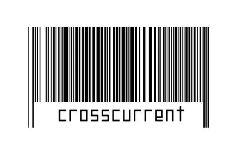 Digitalization concept. Barcode of black horizontal lines with inscription cr Stock Illustration