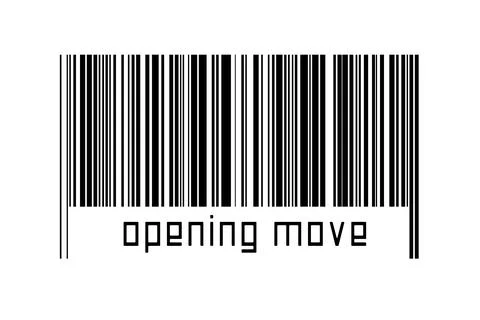 Digitalization concept. Barcode of black horizontal lines with inscription op Illustrazione stock