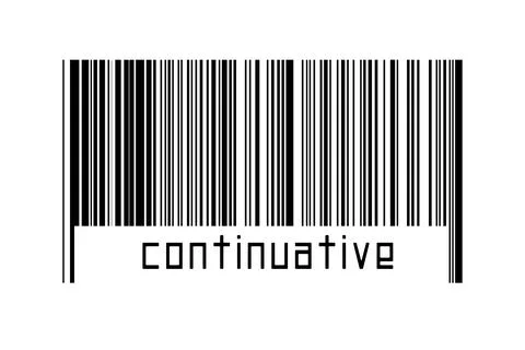 Digitalization concept. Barcode of black horizontal lines with inscription co Illustrazione stock