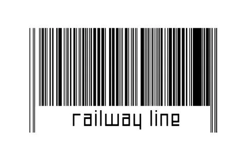 Digitalization concept. Barcode of black horizontal lines with inscription ra 스톡 일러스트