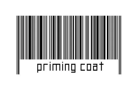 Digitalization concept. Barcode of black horizontal lines with inscription pr Stock Illustration