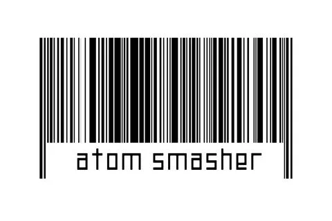 Digitalization concept. Barcode of black horizontal lines with inscription at 스톡 일러스트
