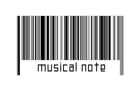 Digitalization concept. Barcode of black horizontal lines with inscription mu 스톡 일러스트