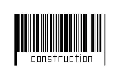 Digitalization concept. Barcode of black horizontal lines with inscription co Illustrazione stock