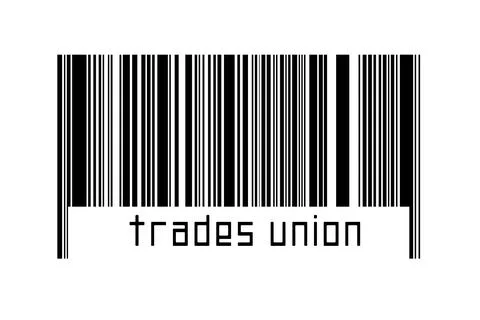 Digitalization concept. Barcode of black horizontal lines with inscription tr Stock Illustration