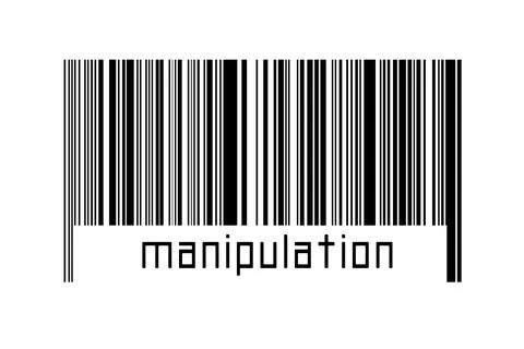 Digitalization concept. Barcode of black horizontal lines with inscription ma Illustrazione stock