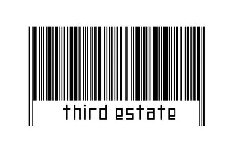Digitalization concept. Barcode of black horizontal lines with inscription th Stock Illustration