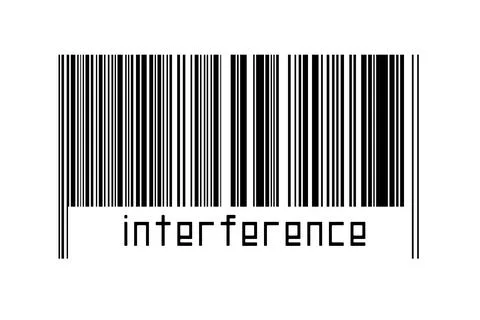 Digitalization concept. Barcode of black horizontal lines with inscription in Stock Illustration