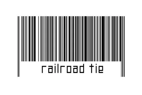 Digitalization concept. Barcode of black horizontal lines with inscription ra Illustrazione stock