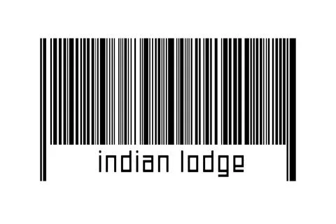 Digitalization concept. Barcode of black horizontal lines with inscription in Stock Illustration