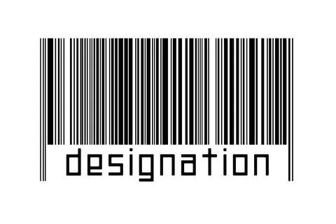 Digitalization concept. Barcode of black horizontal lines with inscription de Stock Illustration