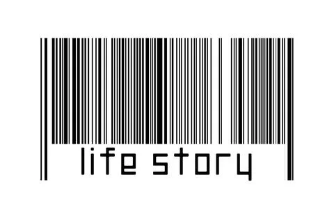 Digitalization concept. Barcode of black horizontal lines with inscription li 스톡 일러스트