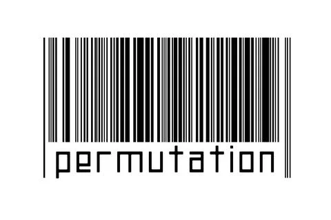 Digitalization concept. Barcode of black horizontal lines with inscription pe Stockillustratie