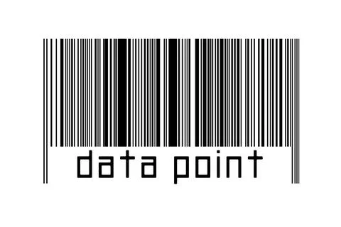 Digitalization concept. Barcode of black horizontal lines with inscription da 스톡 일러스트