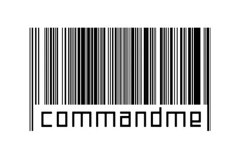 Digitalization concept. Barcode of black horizontal lines with inscription co Illustrazione stock