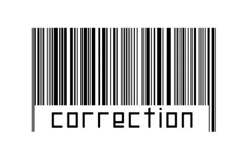 Digitalization concept. Barcode of black horizontal lines with inscription co Illustrazione stock