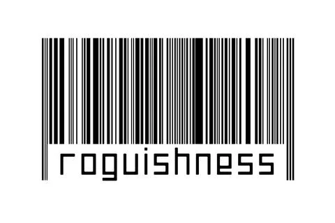 Digitalization concept. Barcode of black horizontal lines with inscription ro Stock Illustration
