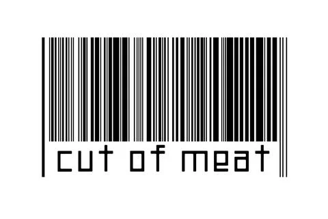 Digitalization concept. Barcode of black horizontal lines with inscription cu Stock Illustration