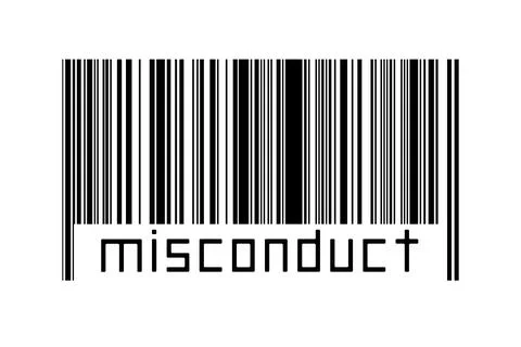 Digitalization concept. Barcode of black horizontal lines with inscription mi Stock Illustration