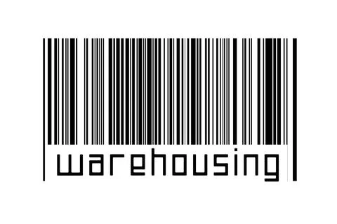 Digitalization concept. Barcode of black horizontal lines with inscription wa Stock-Illustration