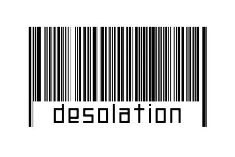 Digitalization concept. Barcode of black horizontal lines with inscription de Stockillustratie