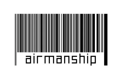 Digitalization concept. Barcode of black horizontal lines with inscription ai 库存插图