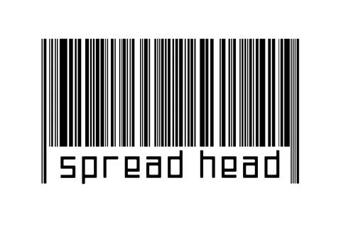 Digitalization concept. Barcode of black horizontal lines with inscription sp Stock Illustration
