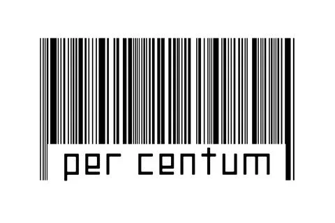 Digitalization concept. Barcode of black horizontal lines with inscription pe Stock Illustration